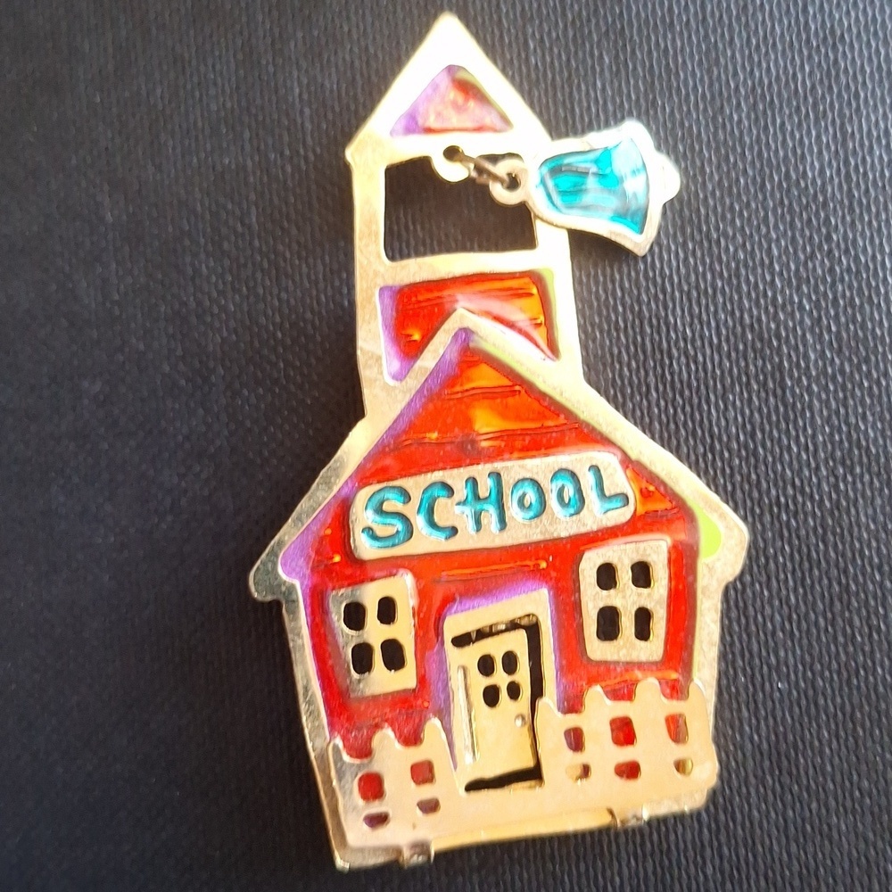 Festive Schoolhouse Earrings and Brooch Set - Picture 3 of 8